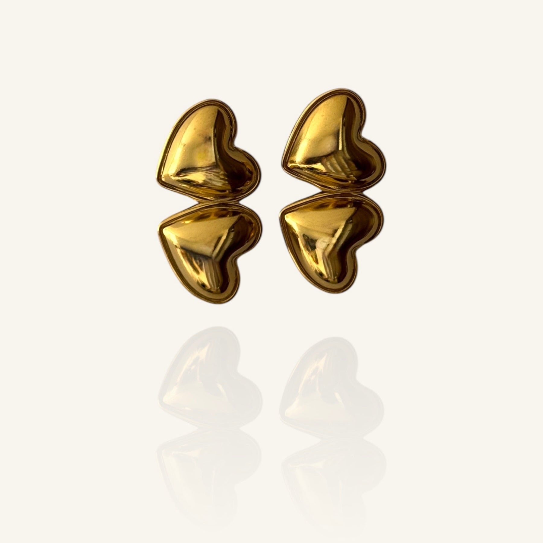 ARETES CORAZÓN DOBLE